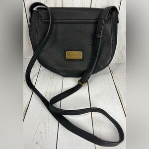 Hayden By Hayden Harnett‎ Cross Body Bag Vegan Distressed Black 3x7x8.5 Pockets